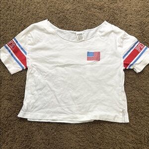 PINK Victoria's Secret  Tee with Flag and Stripes